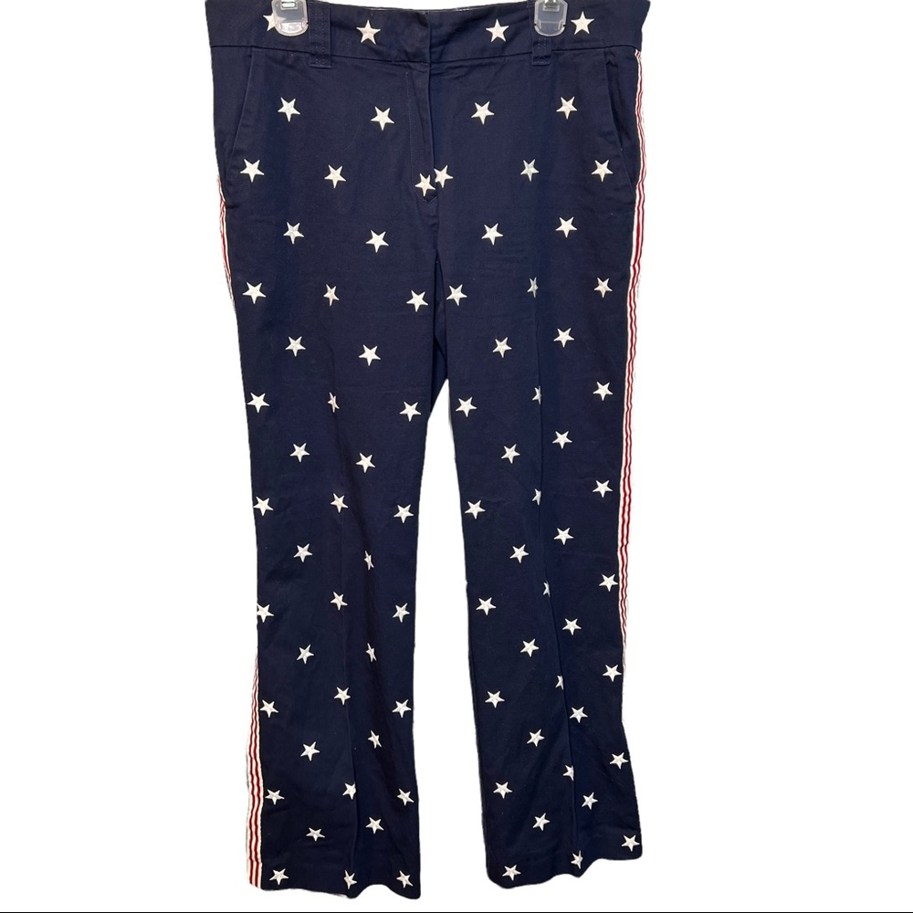 Tommy Hilfiger Navy Embroidered Stars & Stripes Pants size 14 Vintage - Picture 1 of 8